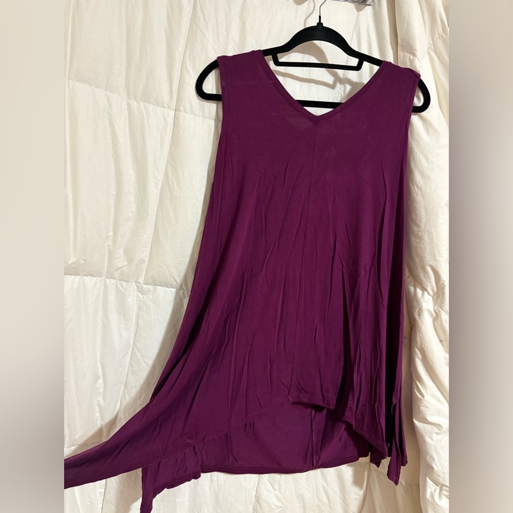 Burgundy back tie tank top